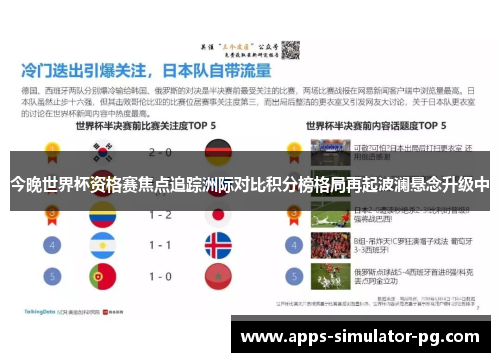 今晚世界杯资格赛焦点追踪洲际对比积分榜格局再起波澜悬念升级中 今晚世界杯资格赛焦点追踪洲际对比积分榜格局再起波澜悬念升级中